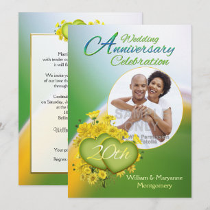 Invitation Photos de la fête du 20e anniversaire de mariage S
