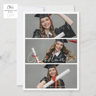 Invitation Photos de remise de diplômes moderne Diplômé