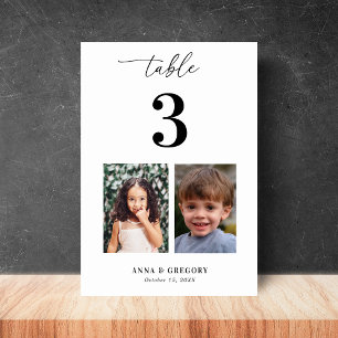 Invitation Photos d'enfance Table 3 5x7 Mariage