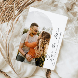 Invitation Photos minimalistes en arc moderne Enregistrer la