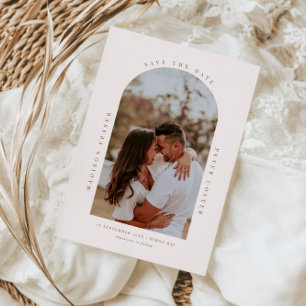 Invitation Photos minimalistes en arc moderne Enregistrer la 