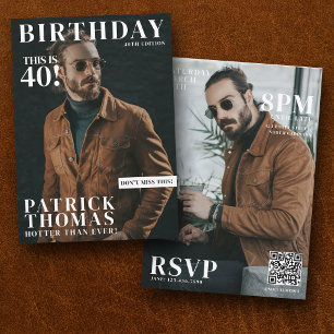 Invitation Photos personnalisées Anniversaire Magazine Couver