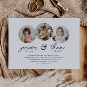 Invitation Photos rondes de l'anniversaire 3