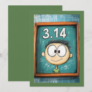 Invitation Pi Day 3.14 Cartoonish Geeky Curiosity