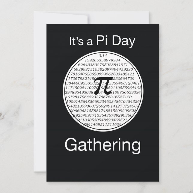 Invitation Pi Day Party Circle, personnalisable (Devant)