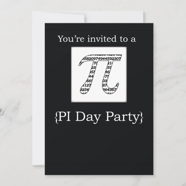 Invitation Pi Day Party Noir (Devant)