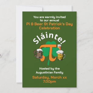 Invitation PI ET JOUR DE LA SAINT PATRICK DE BIÈRE