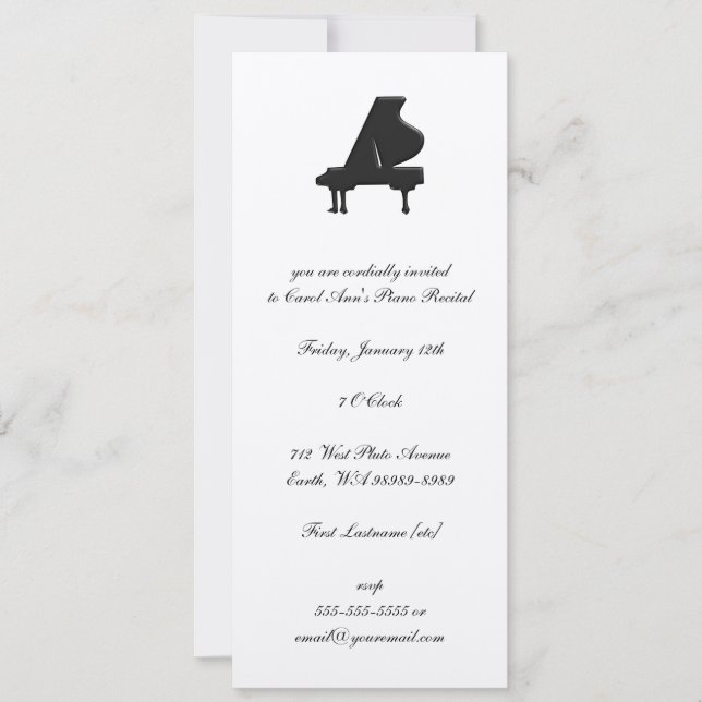 Invitation Piano (Devant)