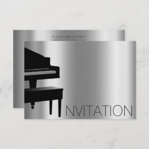 Invitation Piano Hause Concert Minimalisme Vip Black Aqua