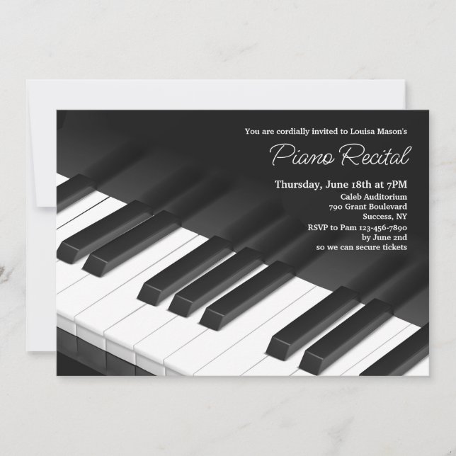 Invitation Piano Keys (Devant)
