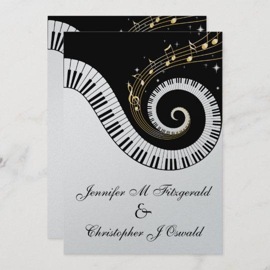 Invitation Piano Keys Et Golden Musical Notes Mariage Zazzle Fr