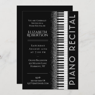 Invitation Piano noir et blanc Considérant