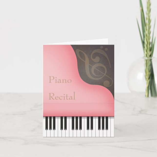 Invitation Piano Piano Personnalisé Piano Rose Grand Considér (Devant)