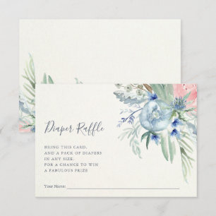 Invitation Pic bleu et rose  Raffle de couche de Baby shower