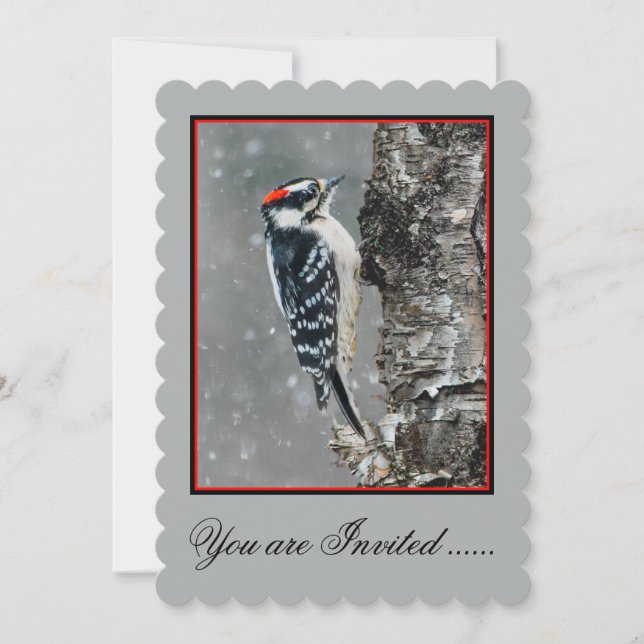 Invitation Pic Downy en neige - Photo originale (Devant)