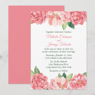 Invitation Pic rose floral Roses Fleurs de mariage