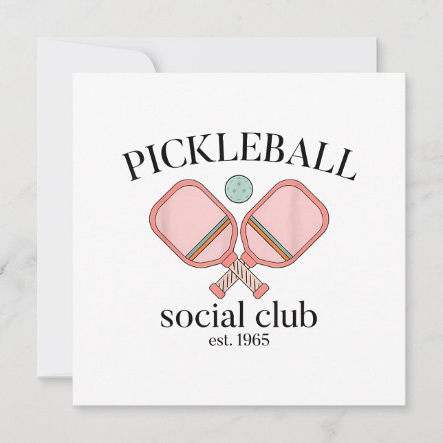 Invitation Pickle Ball Social Club EST 1965 Hommes Femmes (Devant)