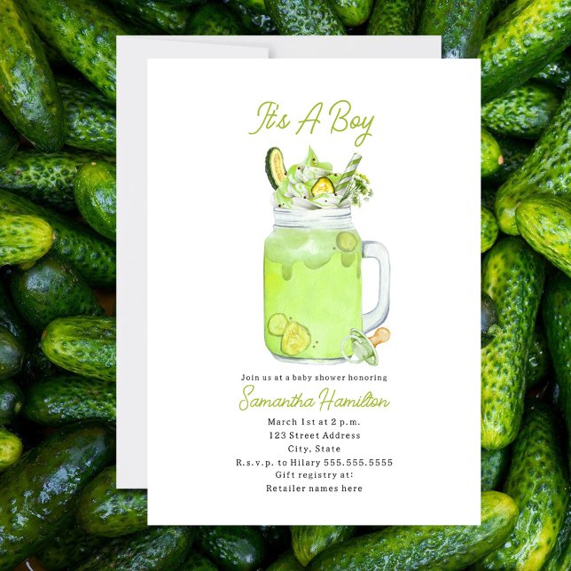 Invitation Pickle Milkshake Boy Baby shower (Créateur téléchargé)