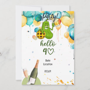 Invitation Pickleball 40th Birthday Enregistrer la date