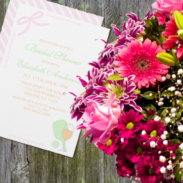 Invitation Pickleball and Prosecco Bridal Shower (Créateur téléchargé)