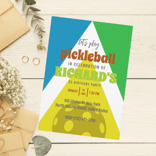 Invitation Pickleball Anniversaire Colorée Sports Party