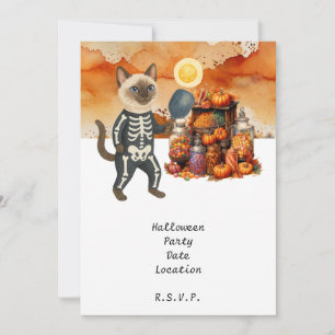 Invitation Pickleball Cat and Friends Host Halloween Party