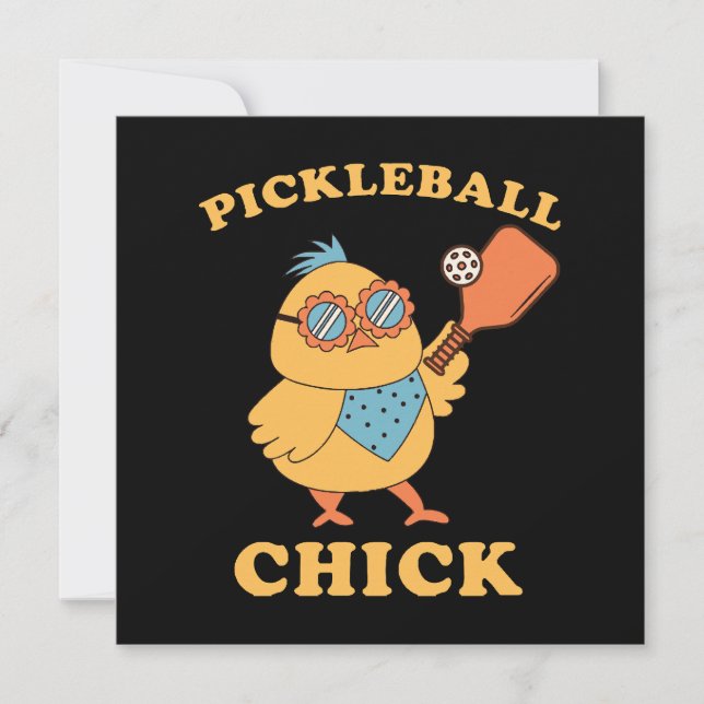 Invitation Pickleball Chick - rétro (Devant)