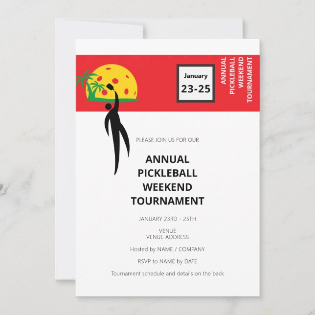 Invitation Pickleball Club Company Tournament Weekend Event (Devant)
