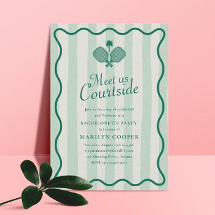 Invitation Pickleball esthétique Élégante Bachelorette Party