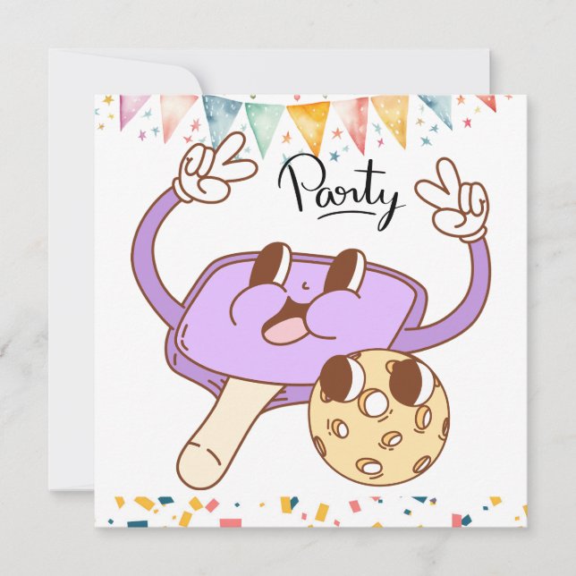 Invitation Pickleball fête anniversaire (Devant)