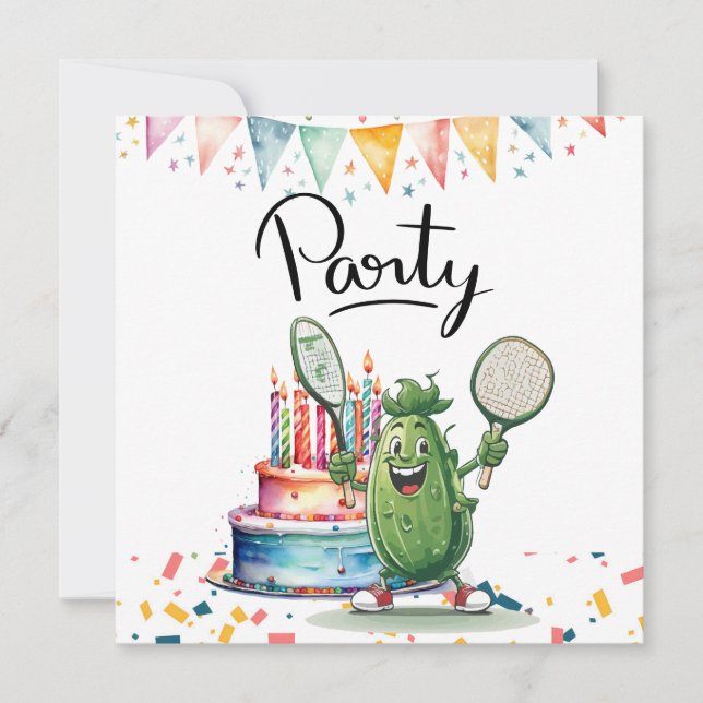 Invitation Pickleball fête anniversaire (Devant)