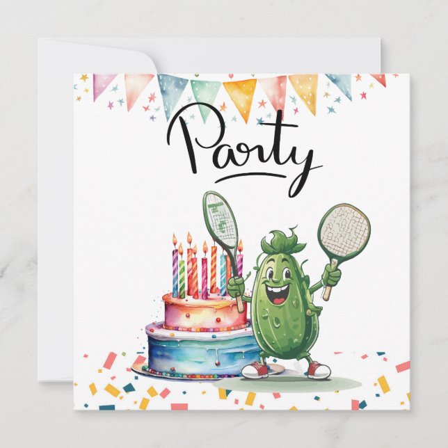 Invitation Pickleball fête anniversaire (Devant)