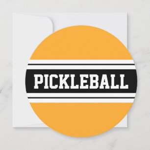 Invitation PICKLEBALL Gras Jaune Noir Blanc Blancs Stripes