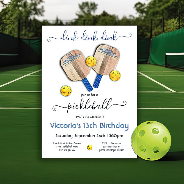 Invitation Pickleball Party Dink Anniversaire (Créateur téléchargé)