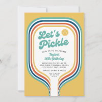Pickleball Party Pickle Retro Rainbow Stripe