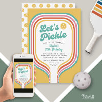 Pickleball Party Pickle Retro Rainbow Stripe