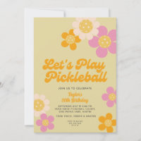 Pickleball Party Super Retro Rose Orange Fleurs