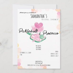Invitation Pickleball & Prosecco Fête des mariées des couples