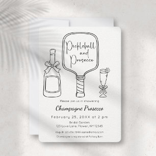 Invitation Pickleball & Prosecco Fête des mariées moderne