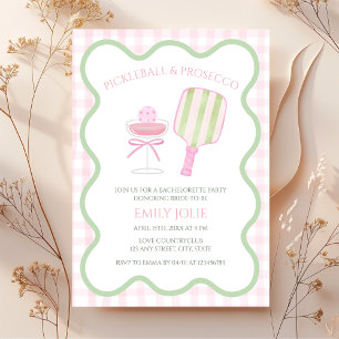 Invitation Pickleball & Prosecco Preppy Bachelorette moderne