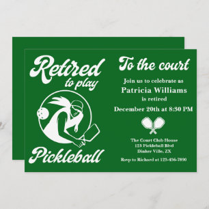 Invitation Pickleball Retraité jouer Pickleball Femme Moderne