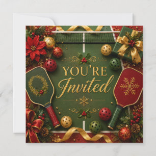 Invitation Pickleball thème de Noël