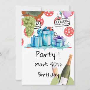Invitation Pickleball thème pour fête d'anniversaire