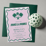 Invitation Pickleball vert rose 30e anniversaire<br><div class="desc">Pickleball vert rose 30e anniversaire Invitation</div>
