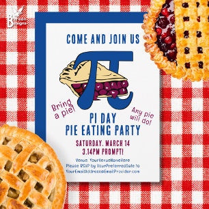 Invitation Pie Eating PI DAY Party
