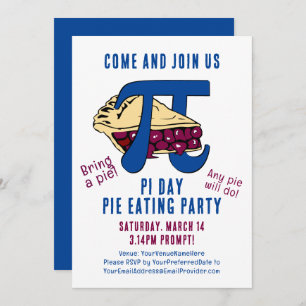 Invitation Pie Eating PI DAY Party