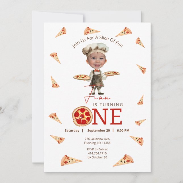 Invitation Pièce D'Amusement 1Er Anniversaire Photo Invitatio (Devant)