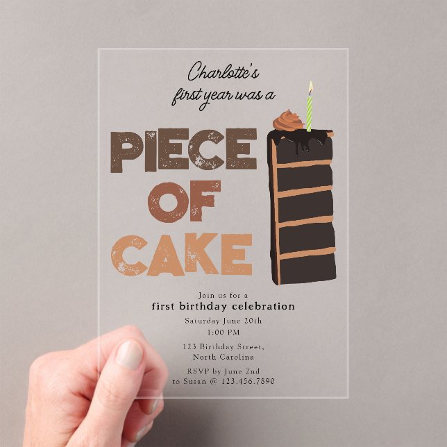 Invitation Piece de Gâteau 1er  Premier Anniversai (In situ (ordinateur de poche))