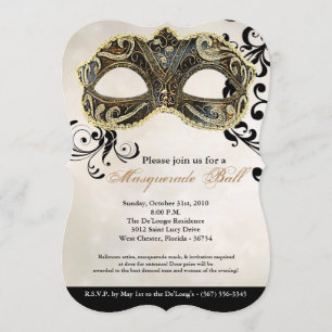 Invitation Pièce de Halloween de costume de masque de boule