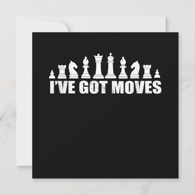 Invitation Pièces de jeu d'échecs J'ai des fans de mouvements (Devant)